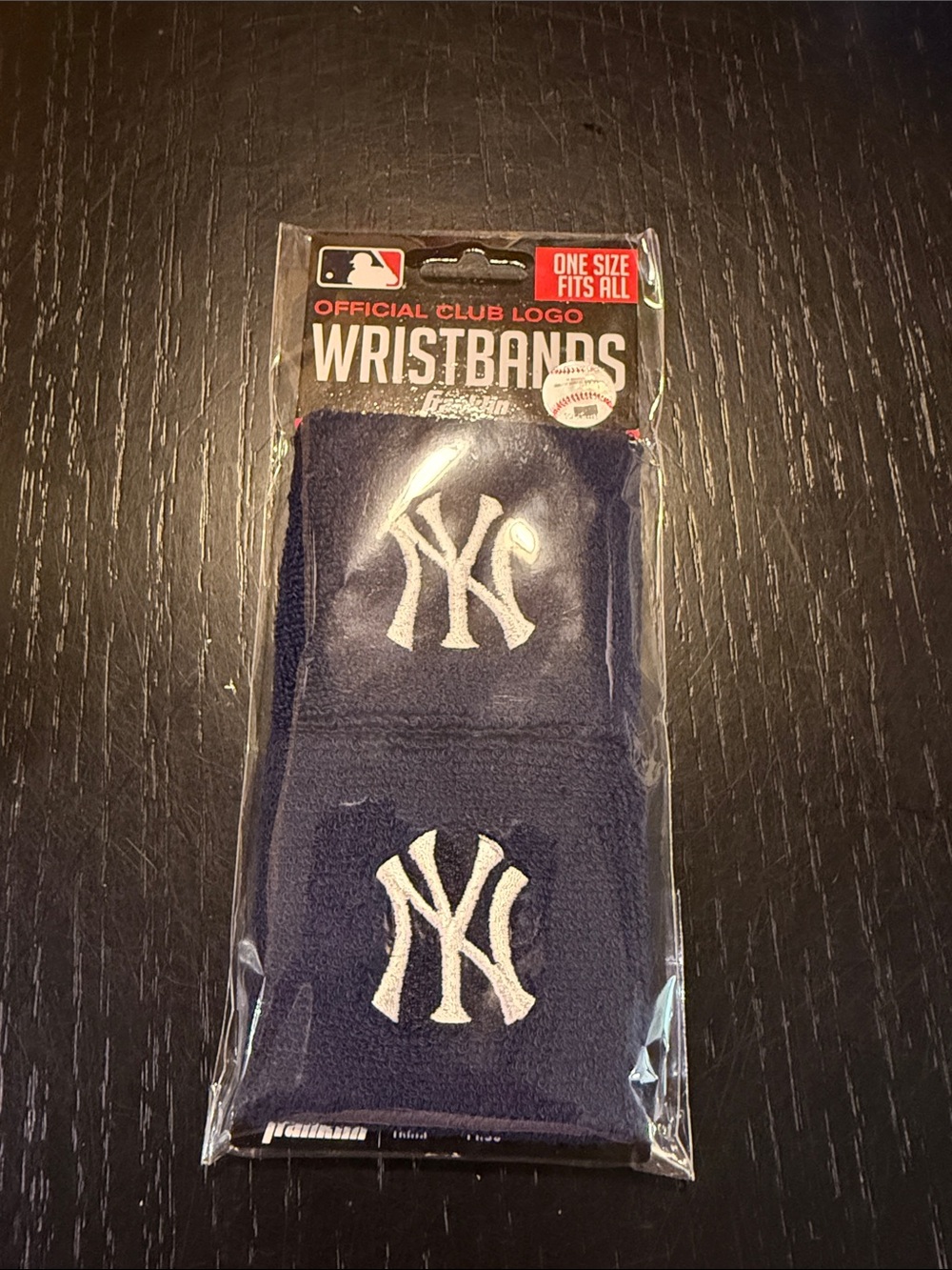 New York Yankees Navy Wristbands with White Logo - Official Club